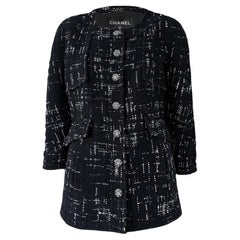 Chanel Paris / Hamburg Timeless Black Tweed Jacket 46 FR