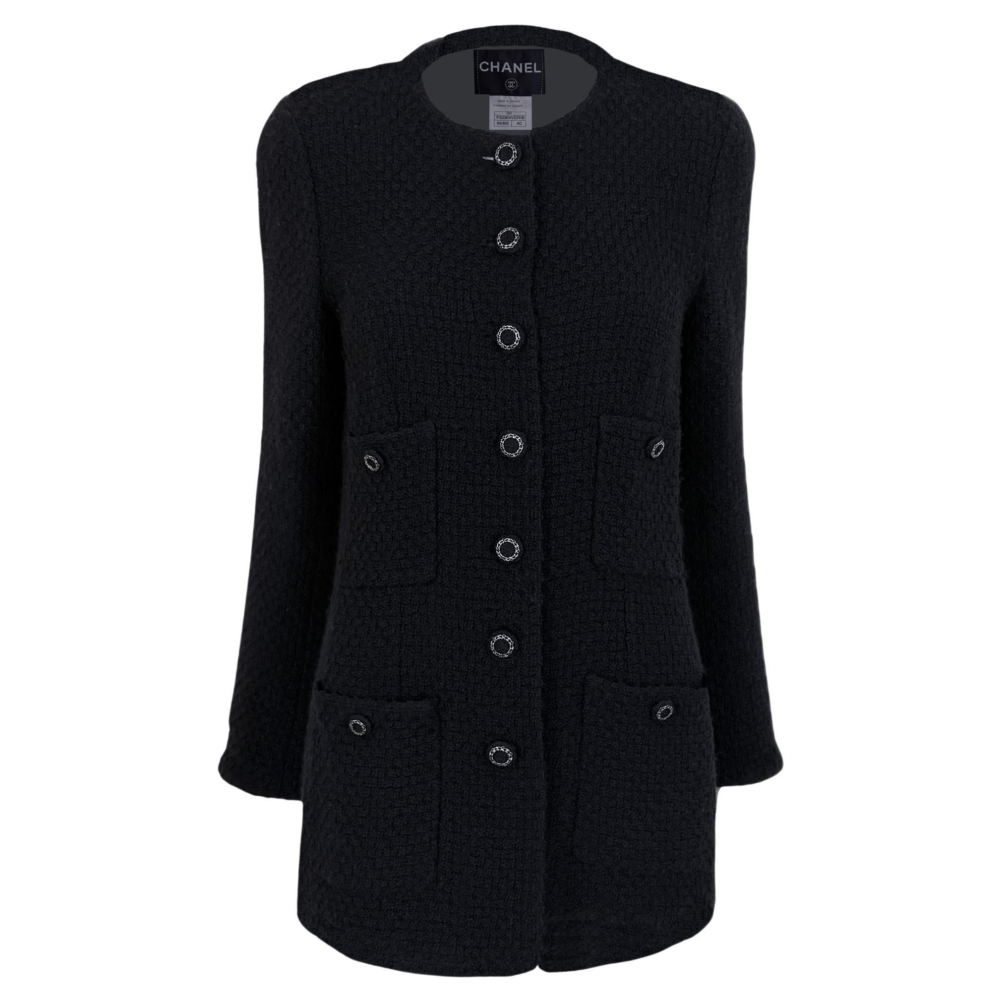 Paris / London Artefakt  Schwarzer Tweed Jacke 40 FR