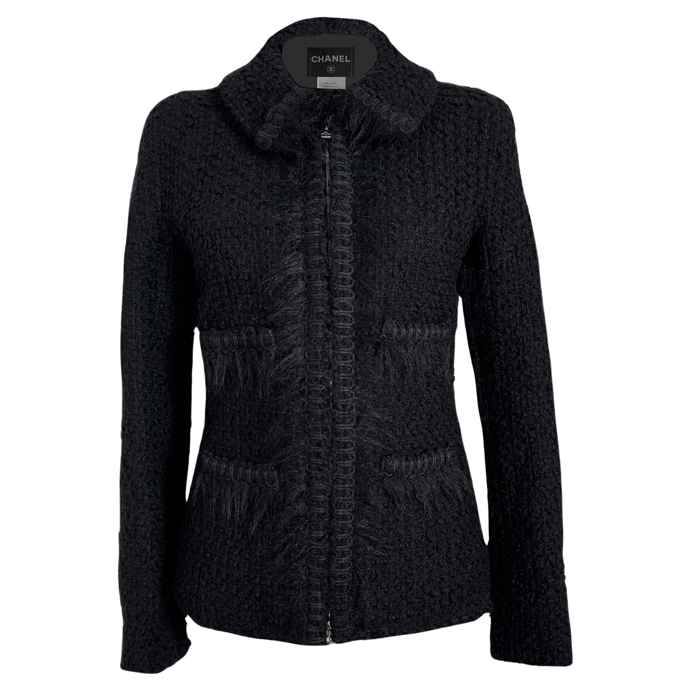 Chanel Nuova Giacca Arctic Reverie in tweed nero 38 FR