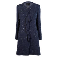 Chanel 14K$ Jewel Logo Emebellished Twed Coat 38 FR