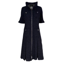 Chanel Futuristic Black Shimmer Tweed Jacket Dress 36 FR