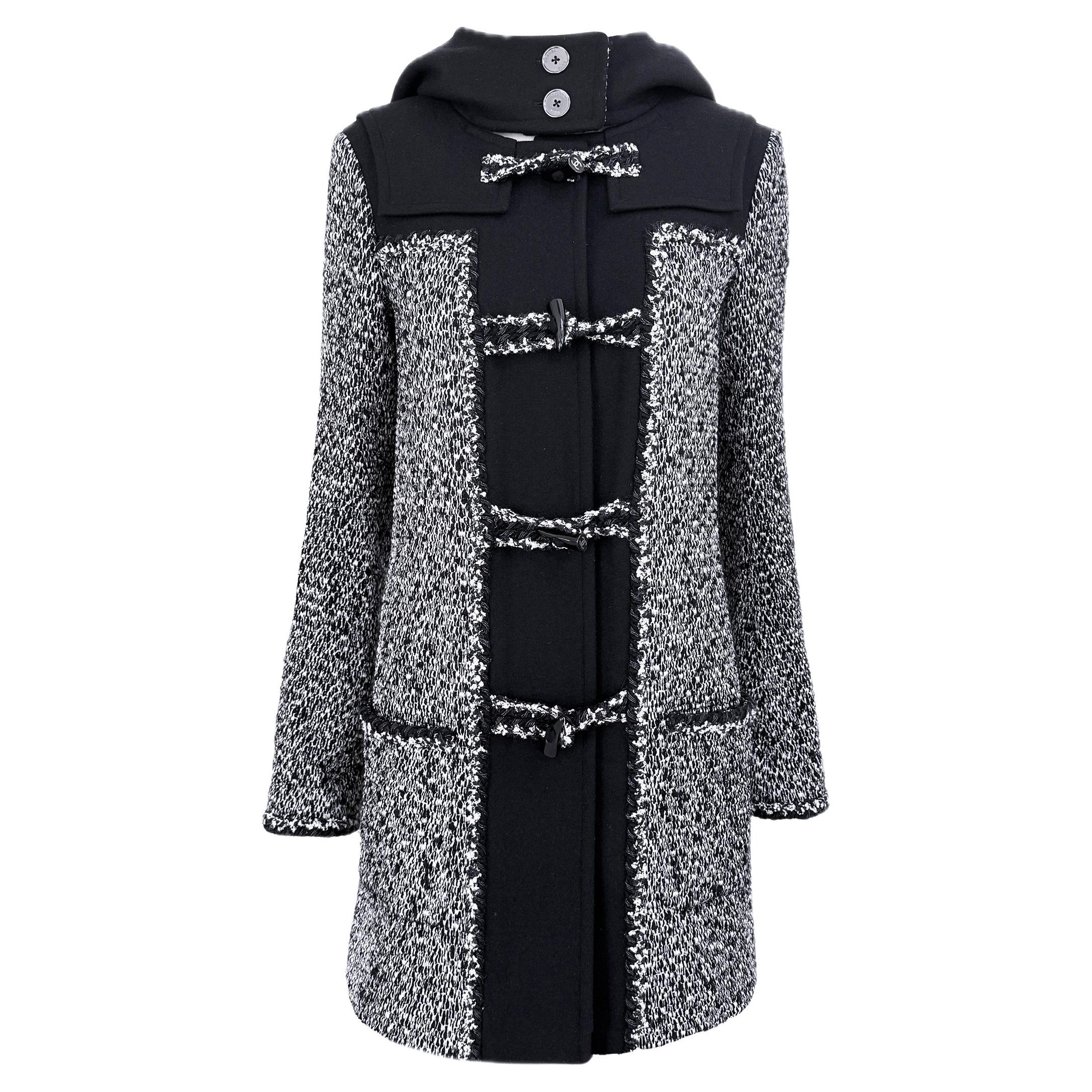 Chanel Pasarela Parka de tweed mármol con cierres CC 34 FR