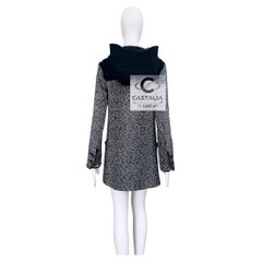 CHANEL 9K$ Runway Marble Tweed Parka Coat 38 FR