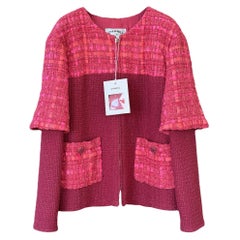Chanel 13K$ New Raspberry Ribbon Tweed Jacket 42 FR