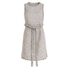 CHANEL 9K$ Nuevo París / Grecia Vestido con cinturón de tweed 36 FR