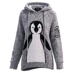 CHANEL Extremely Rare CC Logo Penguin Boucle Hoodie 42 FR