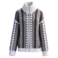 CHANEL 6K$ New ARCTIC ICE Iconic Fluffy Cardigan 42 FR