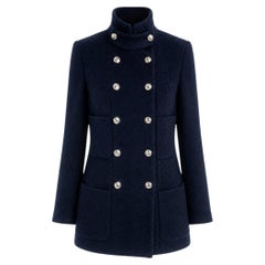 CHANEL 2020 Runway Black Chevron Tweed Jacket 34 FR