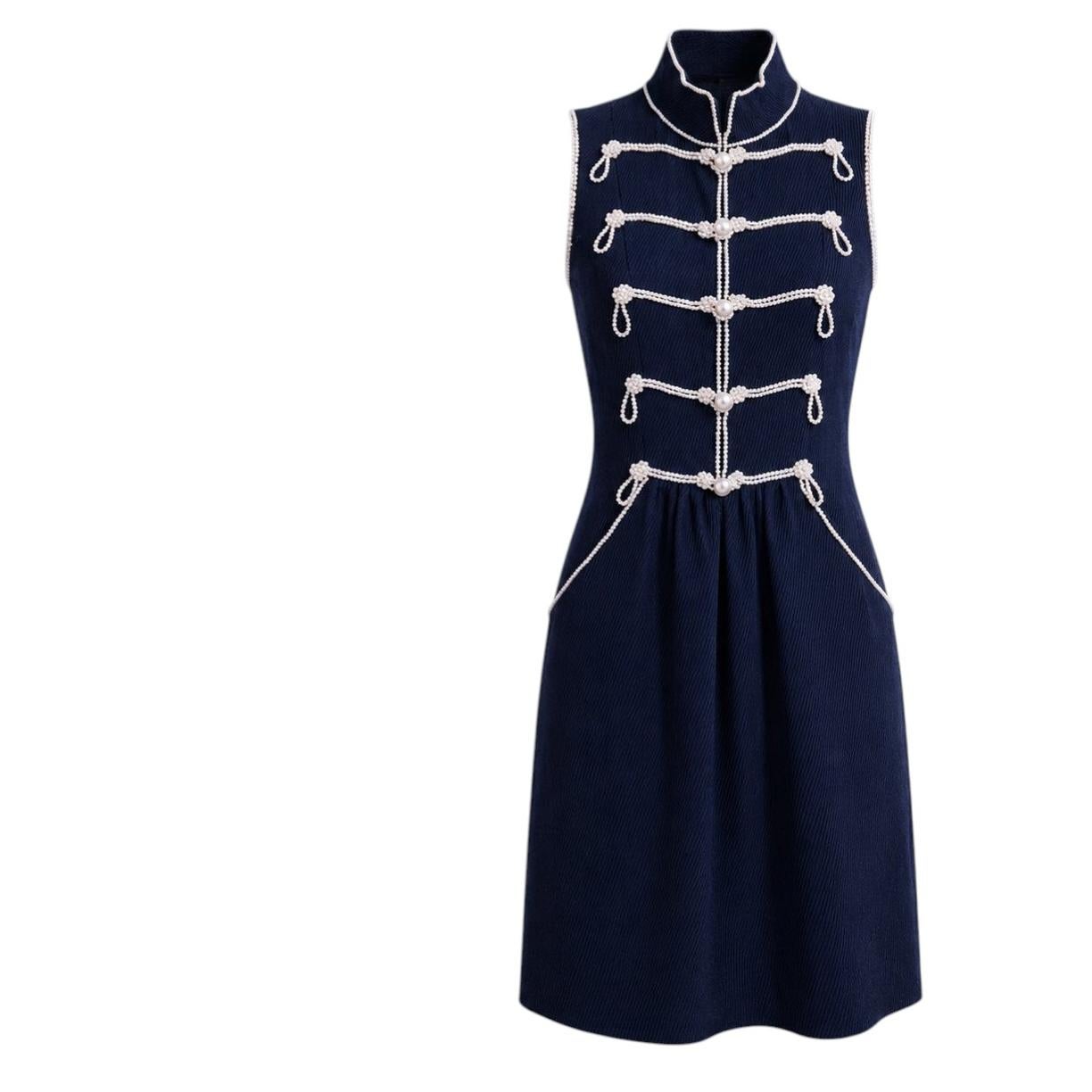 CHANEL 14K$ Extremely Rare 2009 Pearl Embellished Dress 38 FR For Sale
