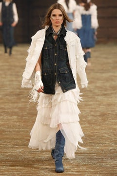CHANEL 15.000 $ Parigi / DALLAS Iconica giacca nera con dettagli a frange 38 FR