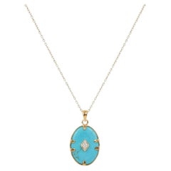 Handcrafted 18K Yellow Gold Filled Pendant Necklace with Gemstones