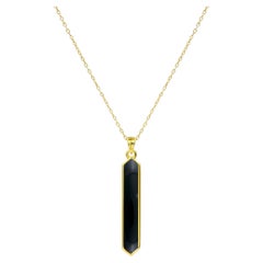 18K Gold filled bar Necklace with Turquoise, Lapis, Black onyx, Malachite