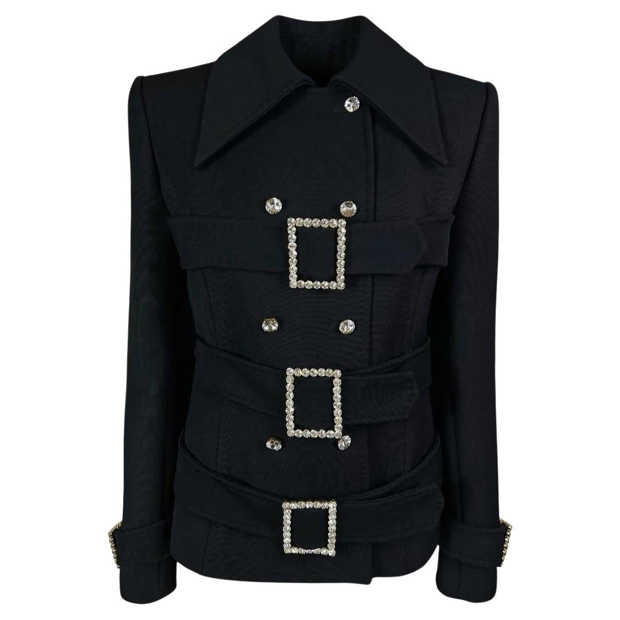 2001 Dolce & Gabbana Swarovski Wool Coat FW 2001 Runway