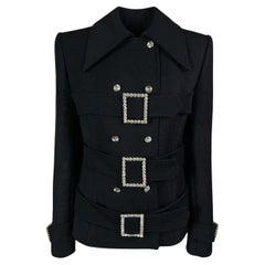 2001 Dolce & Gabbana Swarovski Wool Coat FW 2001 Runway