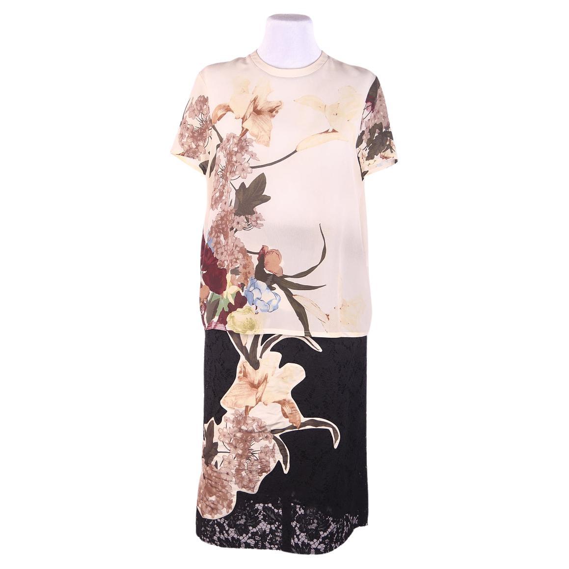 Valentino - Gonna e t-shirt in seta - Twin Set in vendita