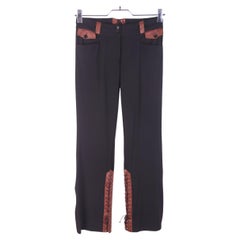 Dolce & Gabbana wool trousers with leather vintage early 2000s