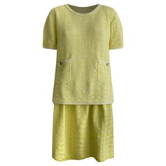 Chanel Yellow Cotton Skirt Suit