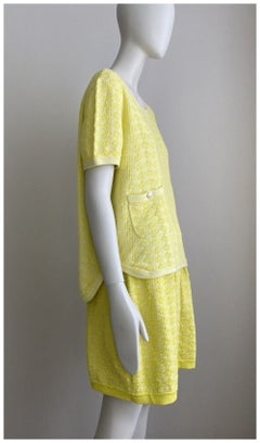 Chanel Yellow Cotton Skirt Suit