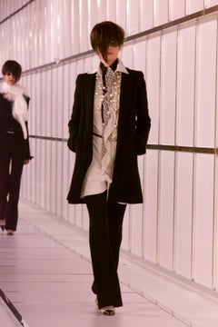 CHANEL 00A 2000 Fall runway Karl Lagerfeld tweed black trousers RTW