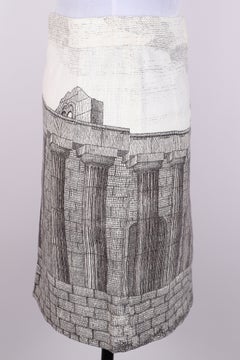 Dolce & Gabbana linen skirt, "Temple of Zeus" print, Greek Collection 2014