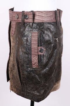 Vintage Christian Dior by John Galliano 2006 Leather Skirt