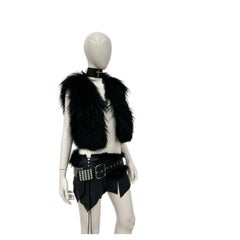 1990s Gucci by Tom Ford Black Mongolian Fur Cropped Jacket / vest