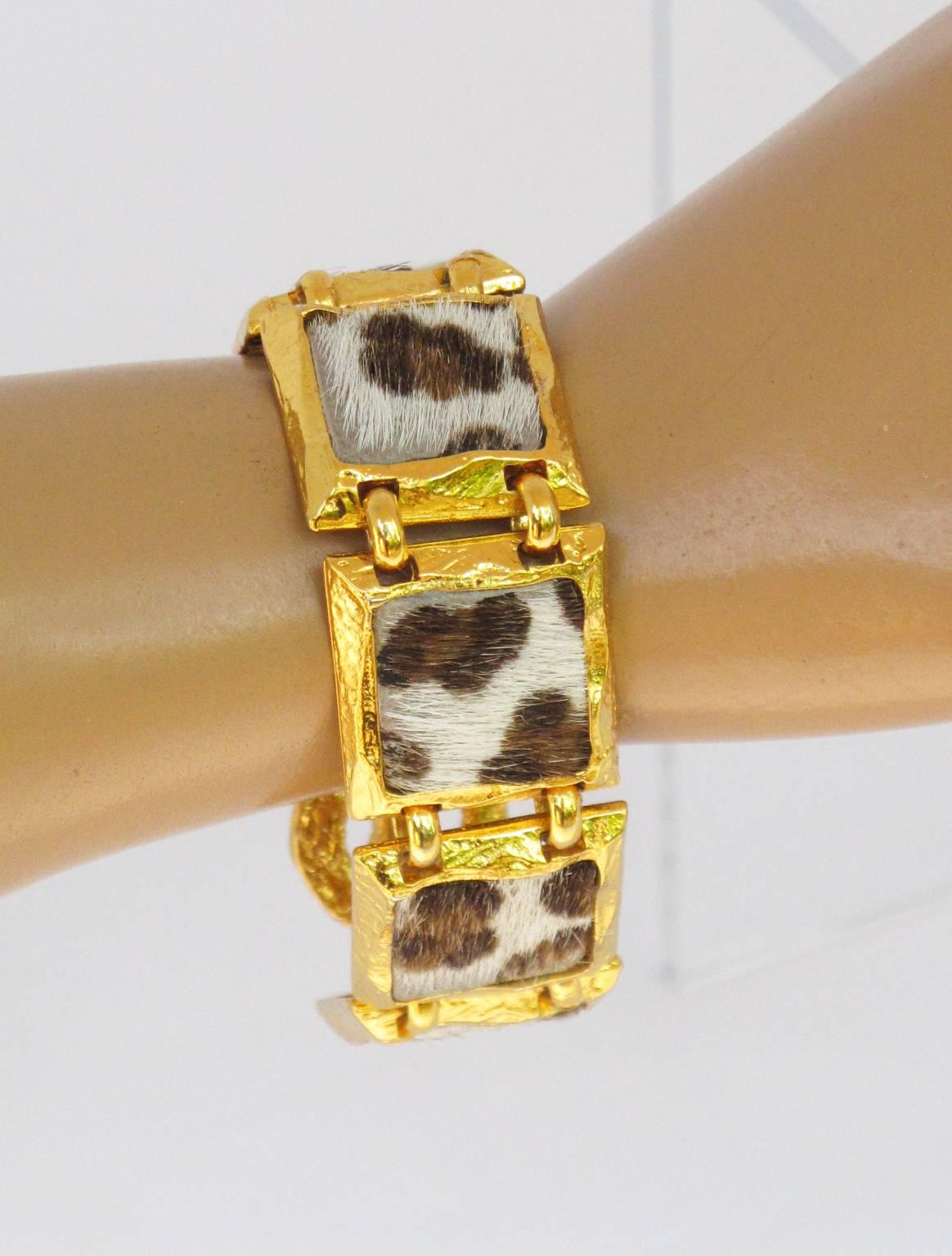 Edouard Rambaud Paris Bracelet Faux Leopard Fur 1