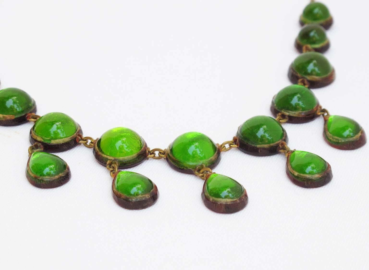 Green Talosel Necklace executed by the workshop of Line Vautrin 1