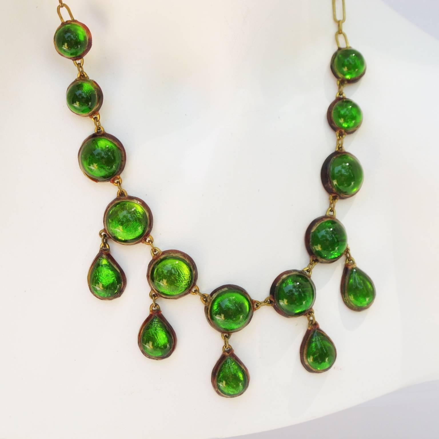 Women's Green Talosel Necklace executed by the workshop of Line Vautrin