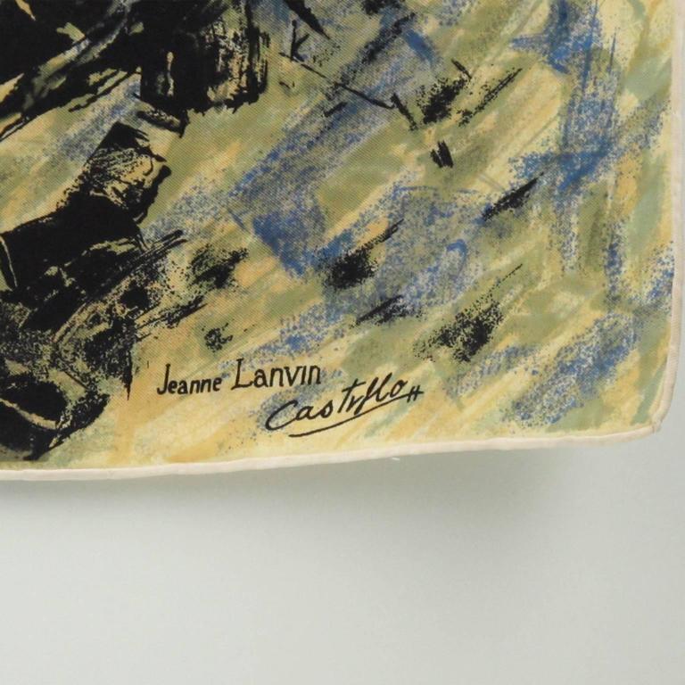 Jeanne Lanvin by Castillo 1950s Silk Scarf Abstract Modernist Print at  1stDibs | jeanne lanvin castillo, lanvin silk scarf, foulard jeanne lanvin  castillo