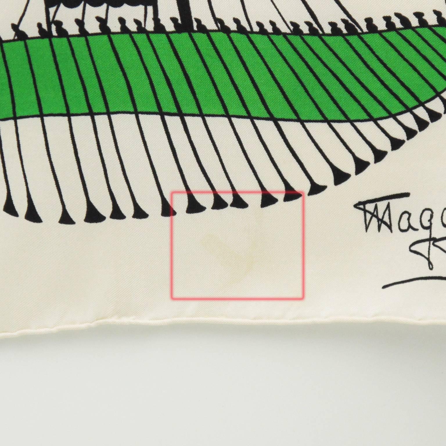 1960s French Designer Maggy Rouff Silk Scarf Modernist Galley Design In Good Condition In Atlanta, GA