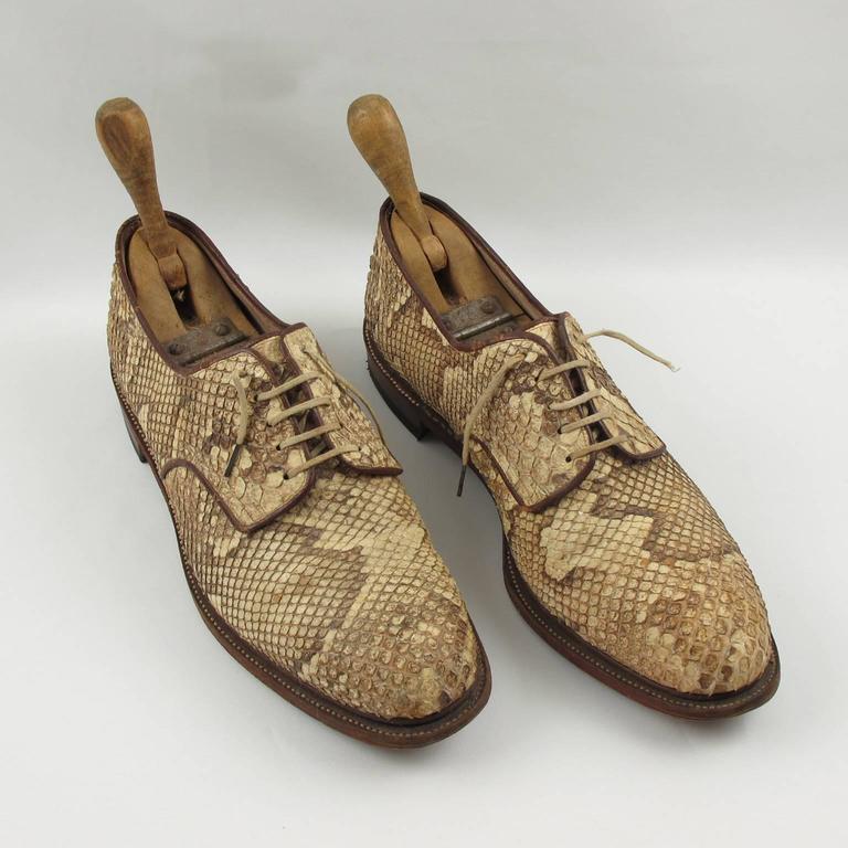Pre War Original Python Lace Up Oxfords Men Shoes Size 42 or 9 US at ...