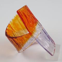 Rare 1980s Italian Designer Studio Oversized Multicolor Lucite Coil Bracelet