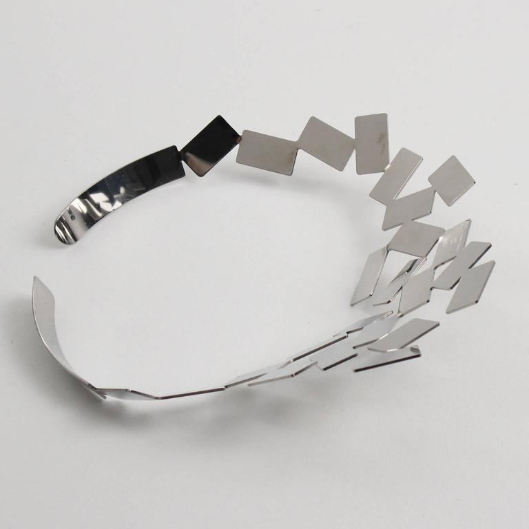 "Fiato sul collo" Stainless Steel Collar Necklace by Mario Trimarchi