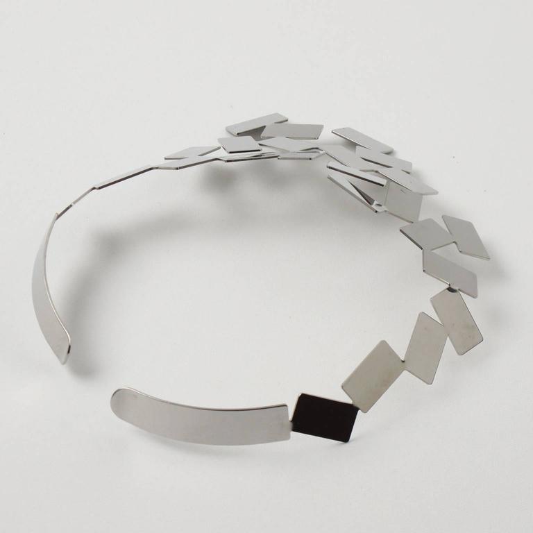 "Fiato sul collo" Stainless Steel Collar Necklace by Mario Trimarchi