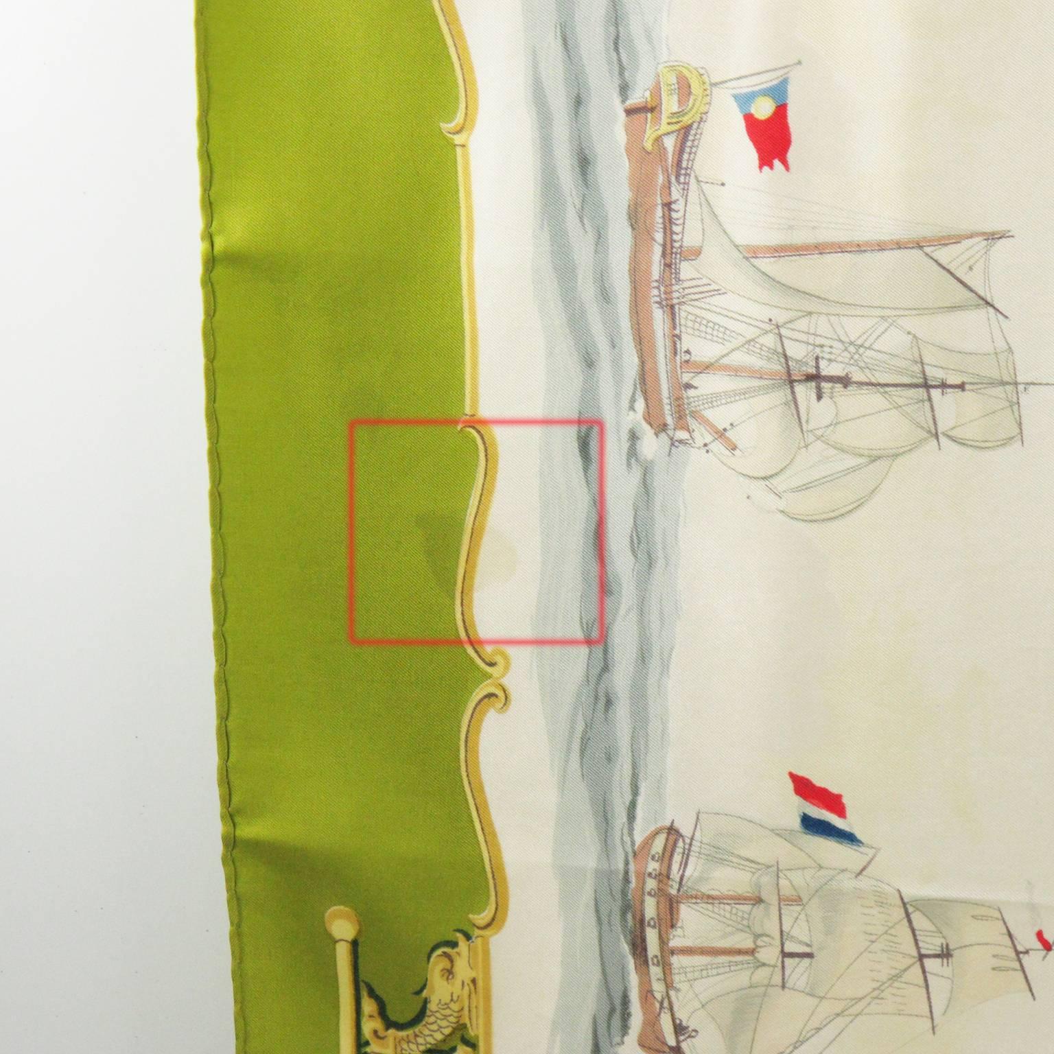 Hermes La Marine En Bois Silk Scarf by Hugo Grygkar 1957 4