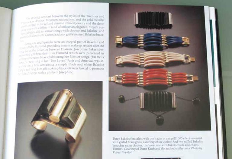 Bracelet Manchette Sculptural Art Déco En Galalithe - Années 1930 - Vert - Vintage