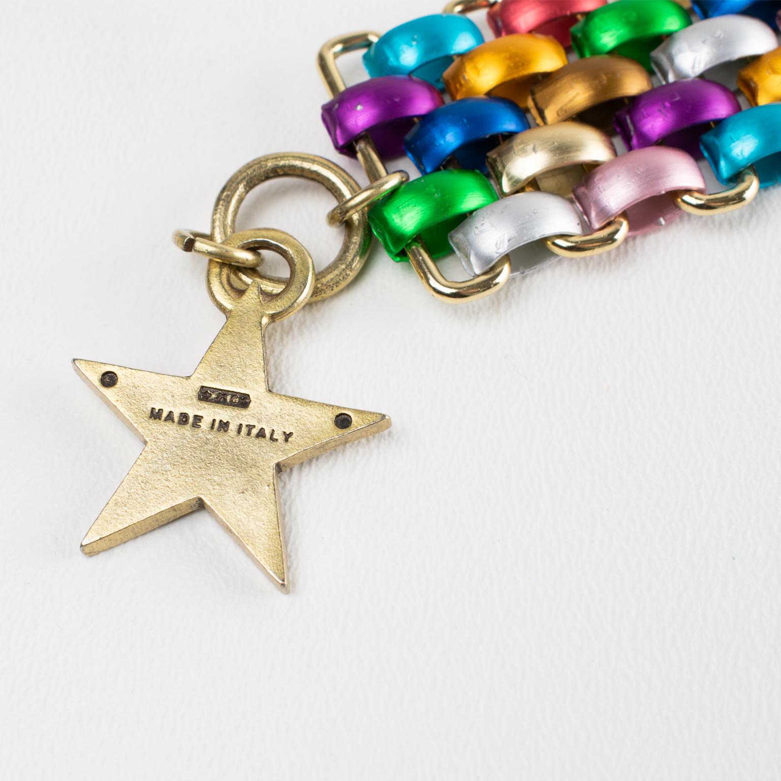 John Galliano Bracciale a Maglie in Alluminio Multicolore In condizioni buone in vendita a Atlanta, GA