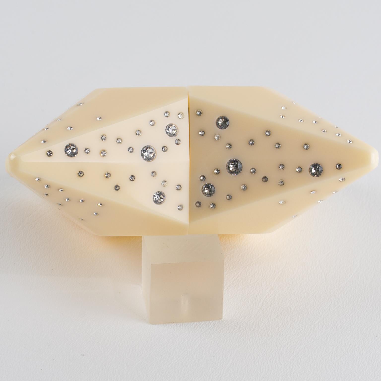 Gucci Bracciale Bangle Stella Jewell in acrilico crema Collezione Runway 2020 in vendita 10