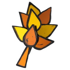Irena Jaworska, École Line Vautrin : broche en forme d'arbre en mosaïque de résine Talosel et de miroirs