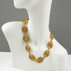 Balenciaga Gilt Metal Choker Necklace Wired Spiral Design
