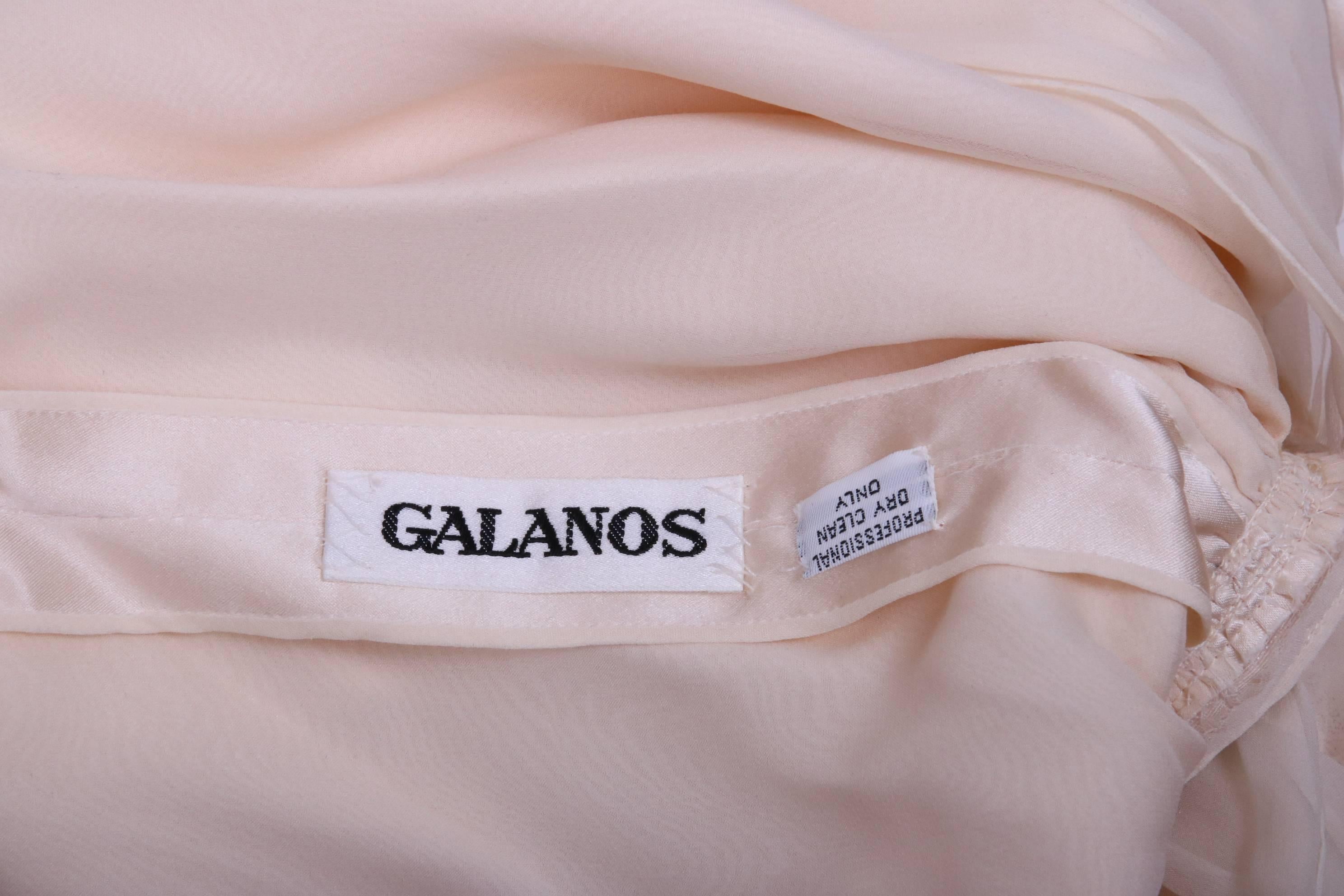 Galanos Cream Silk Charmeuse Cocktail Dress  In Excellent Condition In Studio City, CA