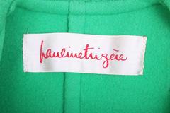 Pauline Trigere for Bonwit Teller Kelly Green Wool Coat w/Oversized Collar