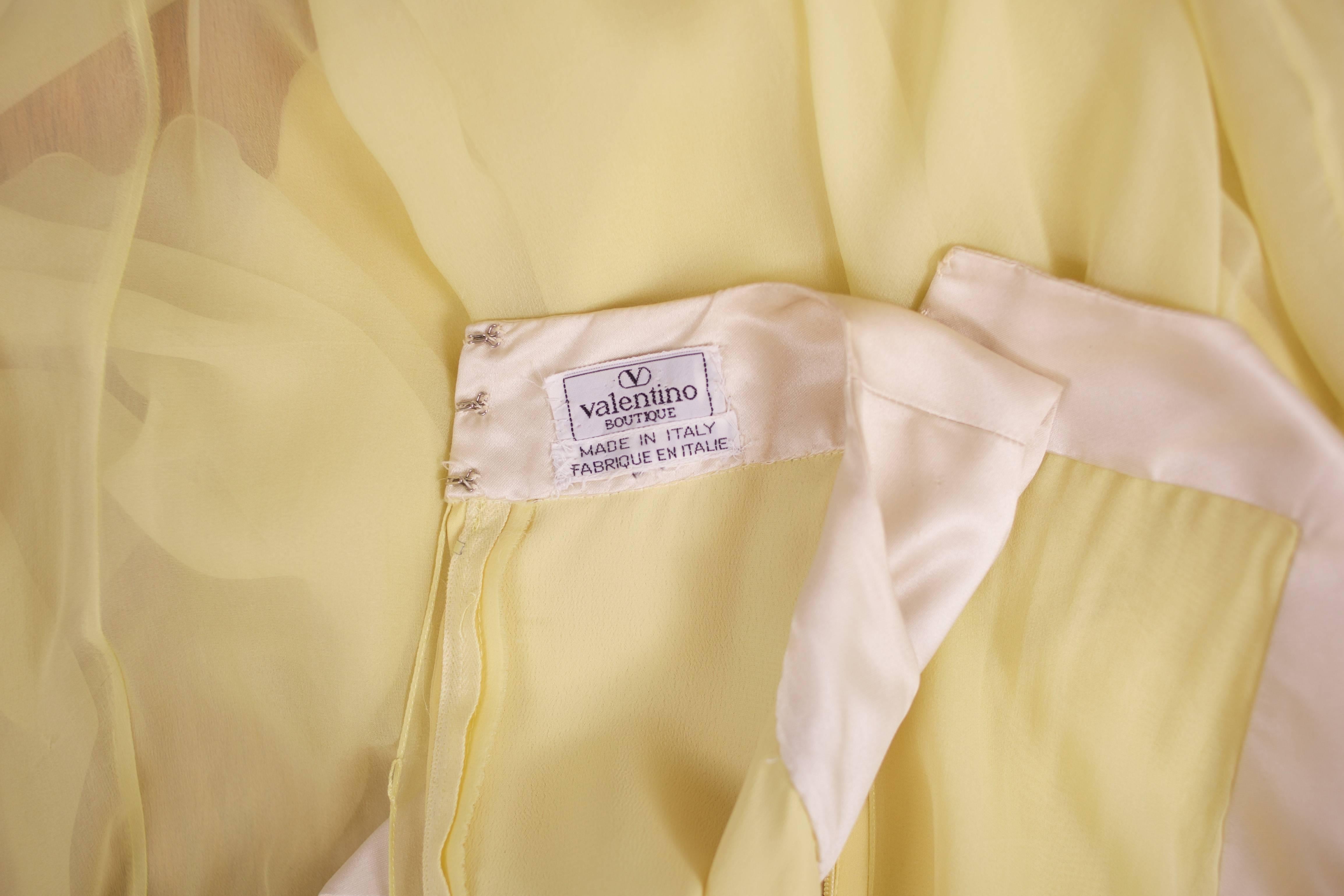 Valentino Yellow Silk Chiffon Baby Doll Dress In Excellent Condition In Studio City, CA