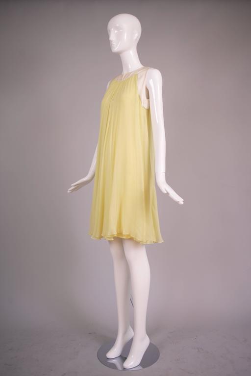 Valentino Yellow Silk Chiffon Baby Doll Dress at 1stDibs