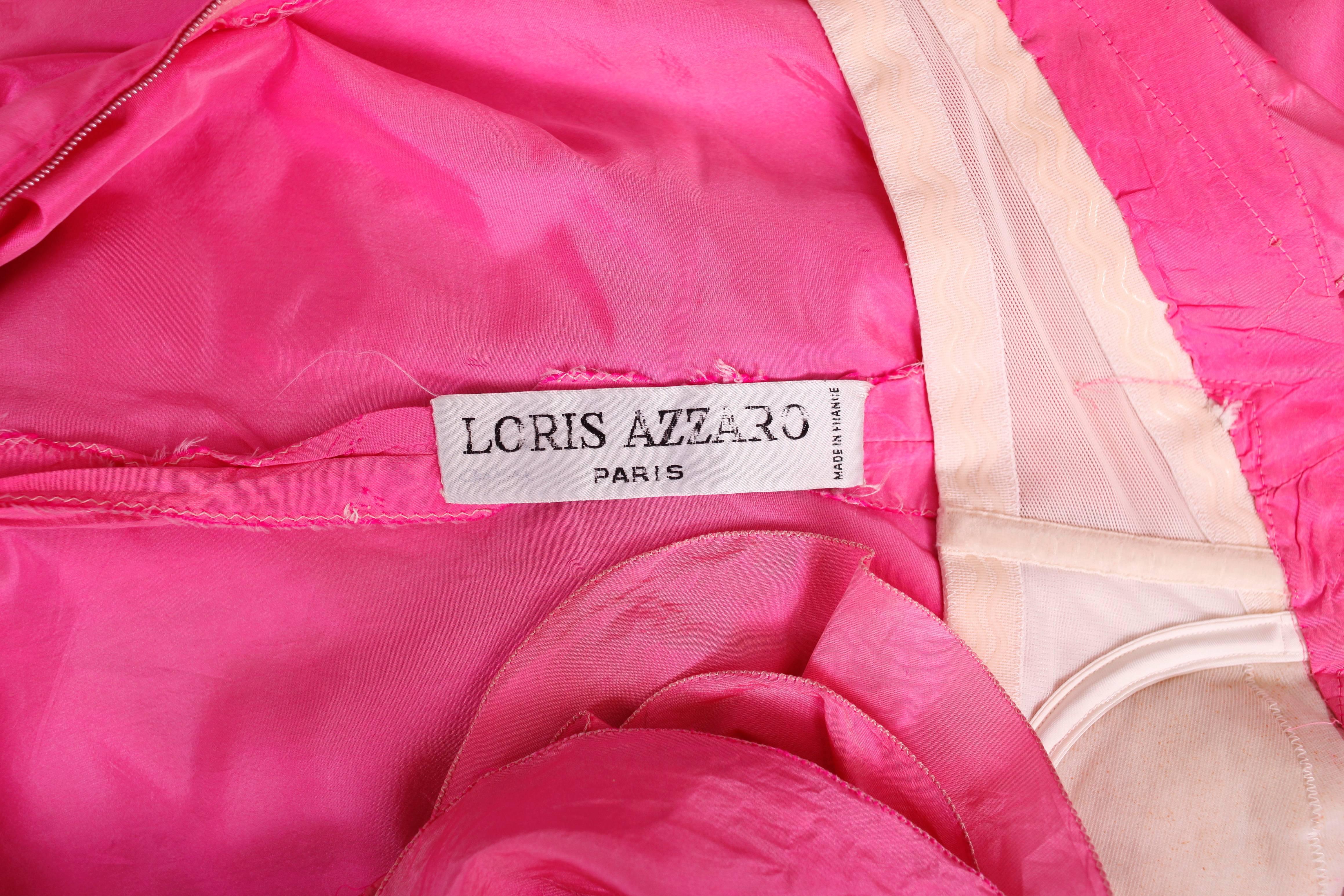 Loris Azzaro Pink Silk Taffeta Strapless Petal Gown 2