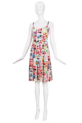 1997C Chanel Multicolor Abstract Printed Silk Skirt & Bodysuit Ensemble