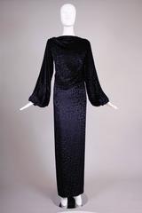 1985 Yves Saint Laurent Haute Couture Velvet Panne Leopard Print Evening Gown
