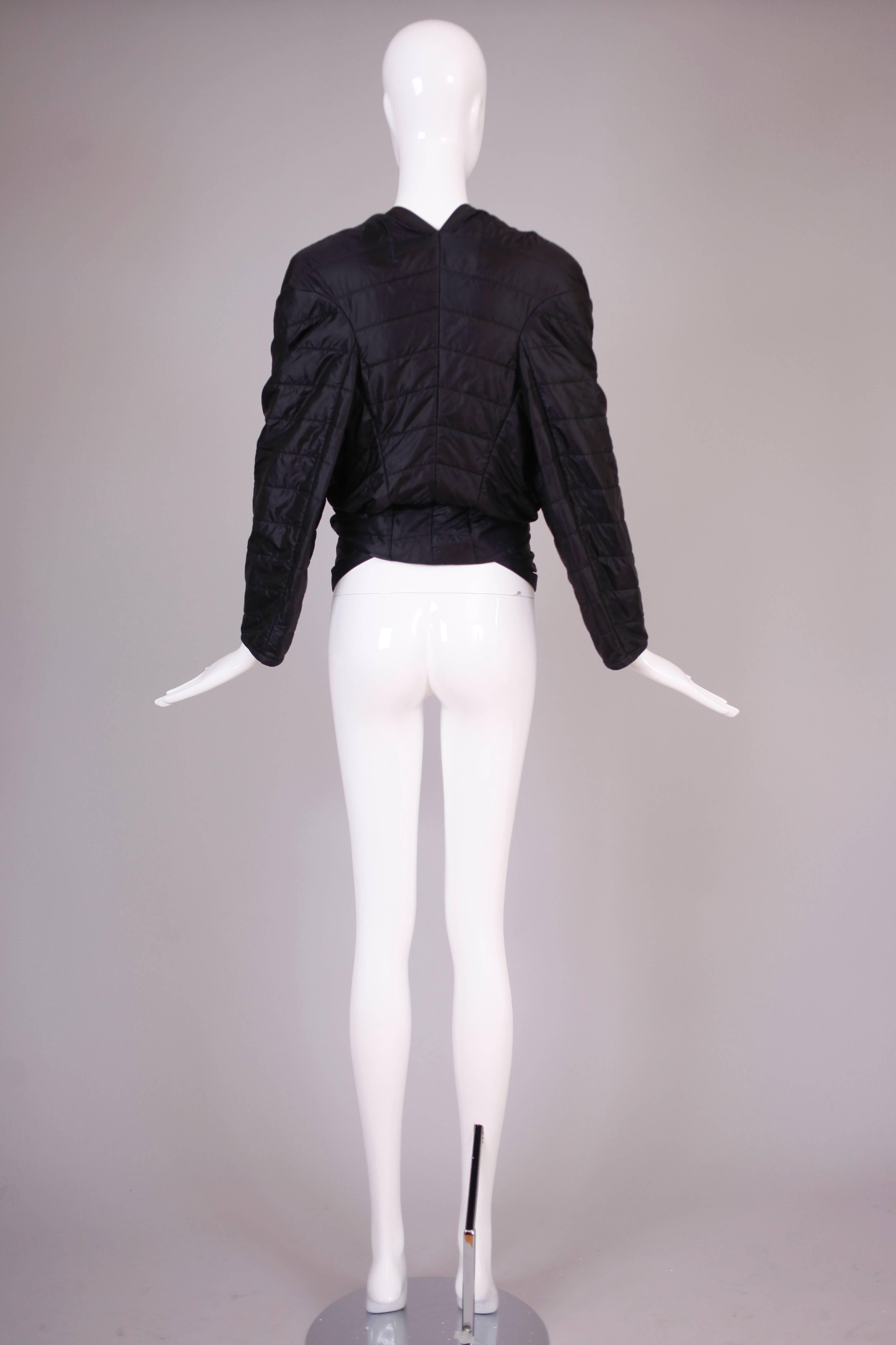 2009 Junya Watanabe Black Puffer Jacket w/Gold Tone Chain Heart Closure In Excellent Condition In Studio City, CA