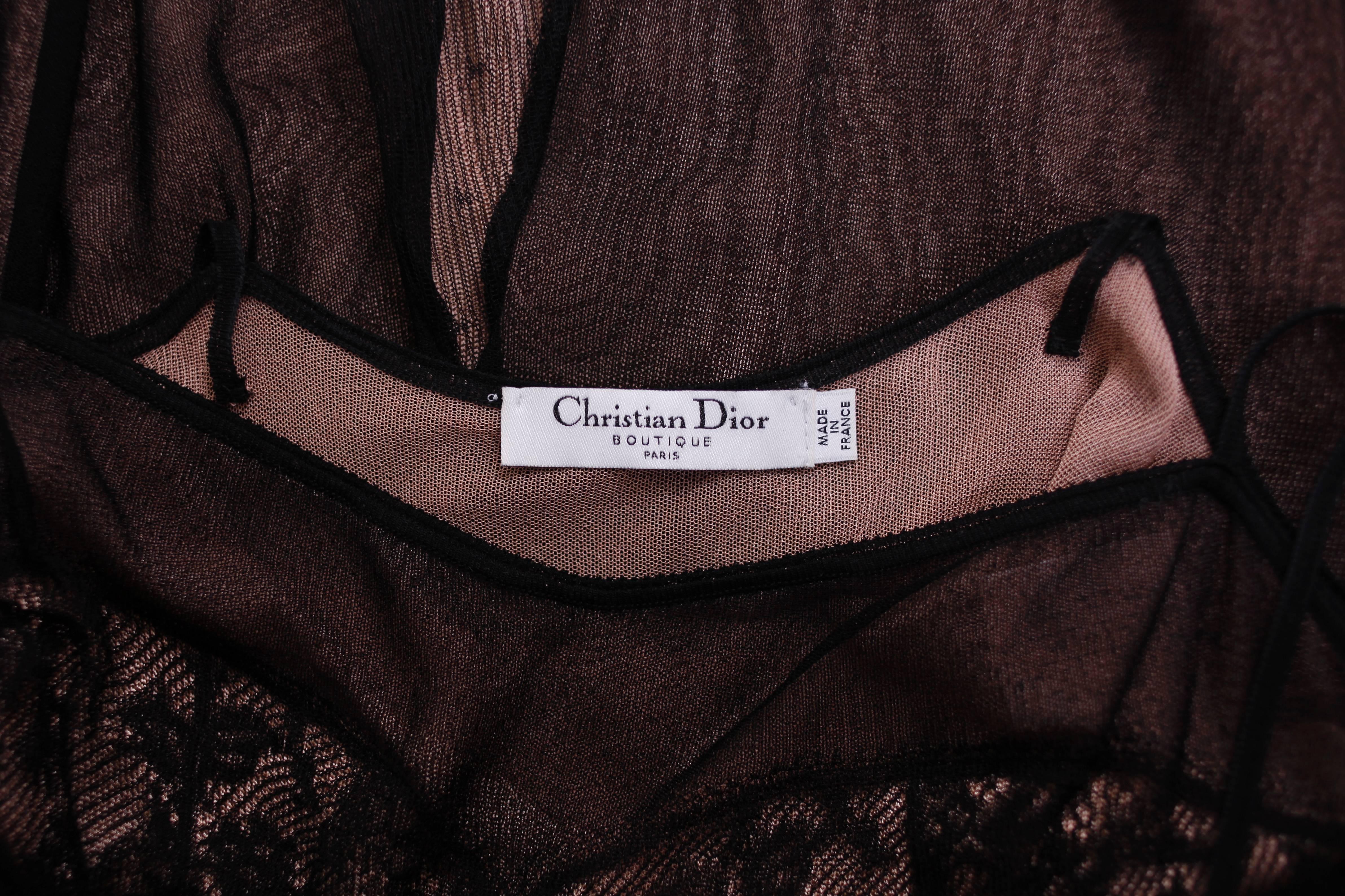 John Galliano for Christian Dior Black Mesh Bias Cut Cocktail Dress 2